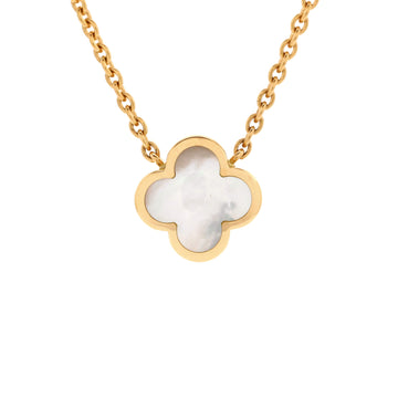 Van Cleef & Arpels Pure Alhambra Pendant Necklace 18K Yellow Gold and Mother of Pearl