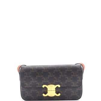 Celine Triomphe East-West Shoulder Bag Triomphe Coated Canvas