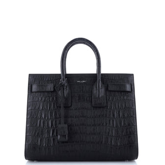 Saint Laurent Sac de Jour Bag Crocodile Embossed Leather Small