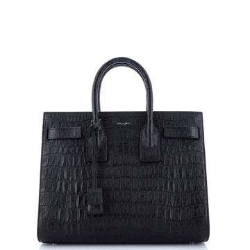 Saint Laurent Sac de Jour Bag Crocodile Embossed Leather Small