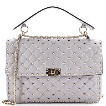 Valentino Garavani Rockstud Spike Flap Bag Quilted Leather Large