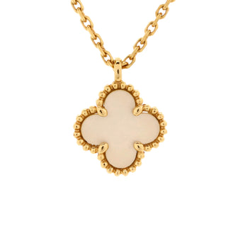 Van Cleef & Arpels Sweet Alhambra Pendant Necklace 18K Yellow Gold and Mother of Pearl