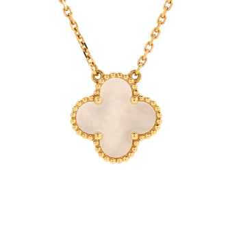 Van Cleef & Arpels Vintage Alhambra Pendant Necklace 18K Yellow Gold and Mother of Pearl