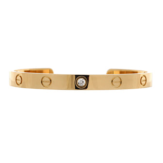 Cartier Love 1 Diamond Cuff Bracelet 18K Yellow Gold with Diamond