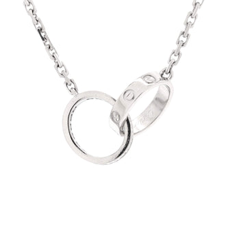 Cartier Love Interlocking Necklace 18K White Gold and Diamonds