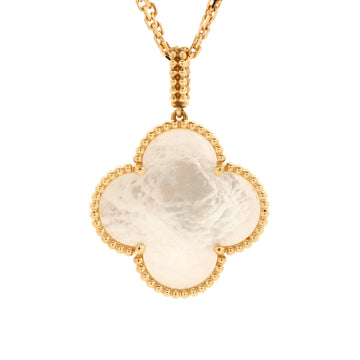 Van Cleef & Arpels Magic Alhambra Long Necklace 18K Yellow Gold and Mother of Pearl