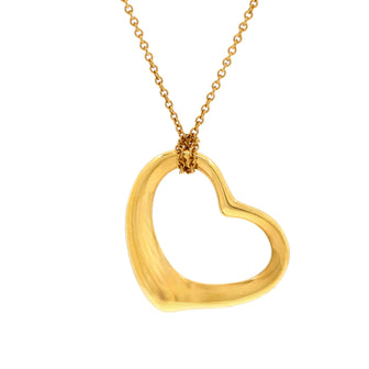 Elsa Peretti Open Heart Pendant Necklace 18K Yellow Gold 22mm