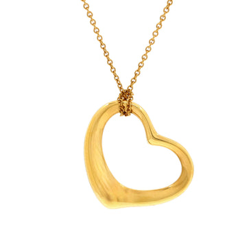 Elsa Peretti Open Heart Pendant Necklace 18K Yellow Gold 22mm