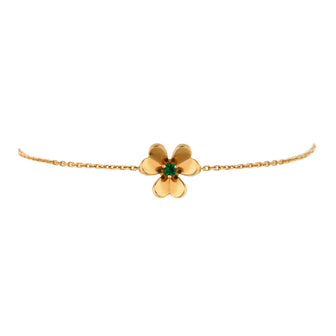 Van Cleef & Arpels Frivole Bracelet 18K Yellow Gold with Emerald Mini