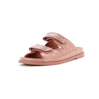 Chanel Women's Velcro Dad Sandals Quilted Leather