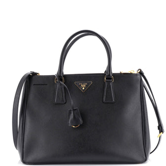 Prada Double Zip Lux Tote Saffiano Leather Medium