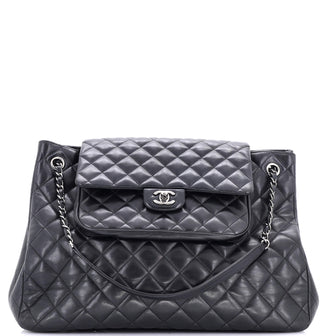 Chanel Classic Flap Shopping Tote Quilted Lambskin Large