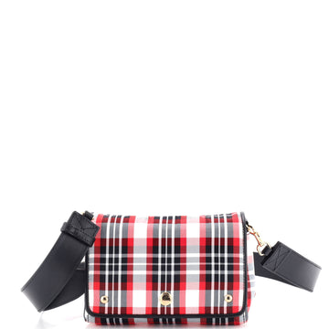 Burberry Hackberry Shoulder Bag Tartan Check Nylon Small