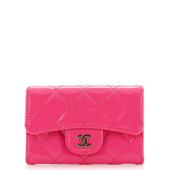 Chanel Classic Flap Card Case Quilted Patent