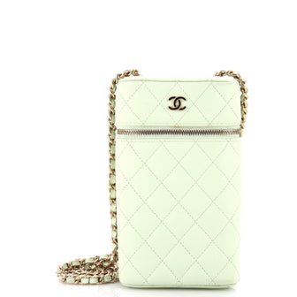 Chanel Classic Vanity Phone Holder with Chain Quilted Caviar