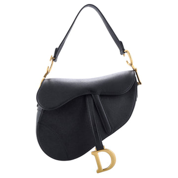 Christian Dior Saddle Handbag Leather Medium