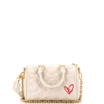 Louis Vuitton Speedy Bandouliere Bag Limited Edition Fall in Love Monogram Embossed Lambskin 22
