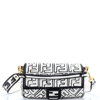 Fendi Baguette NM Bag Joshua Vides Zucca Embossed Leather Medium