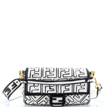 Fendi Baguette NM Bag Joshua Vides Zucca Embossed Leather Medium