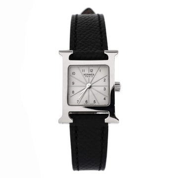 Hermes Heure H Quartz Watch Stainless Steel and Leather 17