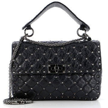 Valentino Garavani Rockstud Spike Flap Bag Quilted Leather Medium