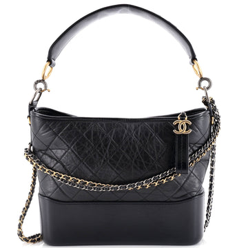 Chanel Gabrielle Hobo with Logo Handle Quilted Aged Calfskin Medium