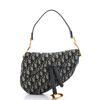 Christian Dior Saddle Handbag Oblique Canvas Medium