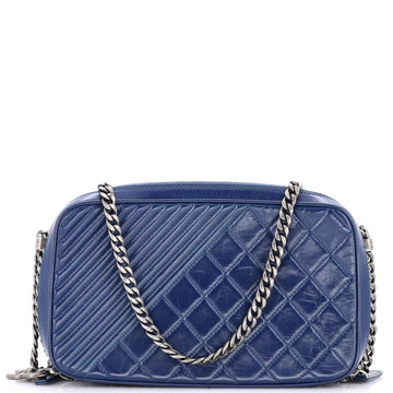 Chanel Coco Boy Camera Bag Quilted Leather Large