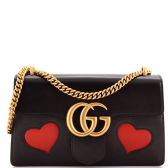 Gucci Marmont Chain Shoulder Bag Patchwork Leather Medium