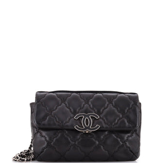 Chanel Double Stitch Hamptons Flap Bag Quilted Calfskin Mini