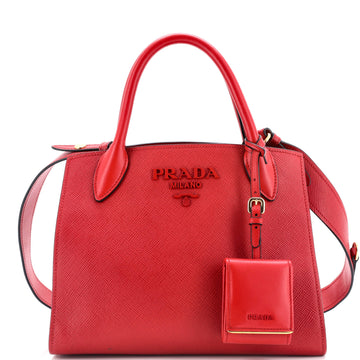Prada Monochrome Tote Saffiano with City Calf Small
