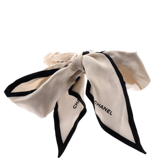 Chanel Bow Hair Tie Printed Silk