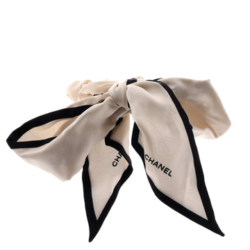 Chanel Bow Hair Tie Printed Silk