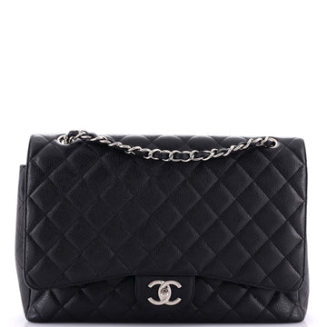 Chanel Classic Double Flap Bag Quilted Caviar Maxi