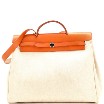 Hermes Herbag Toile and Leather MM