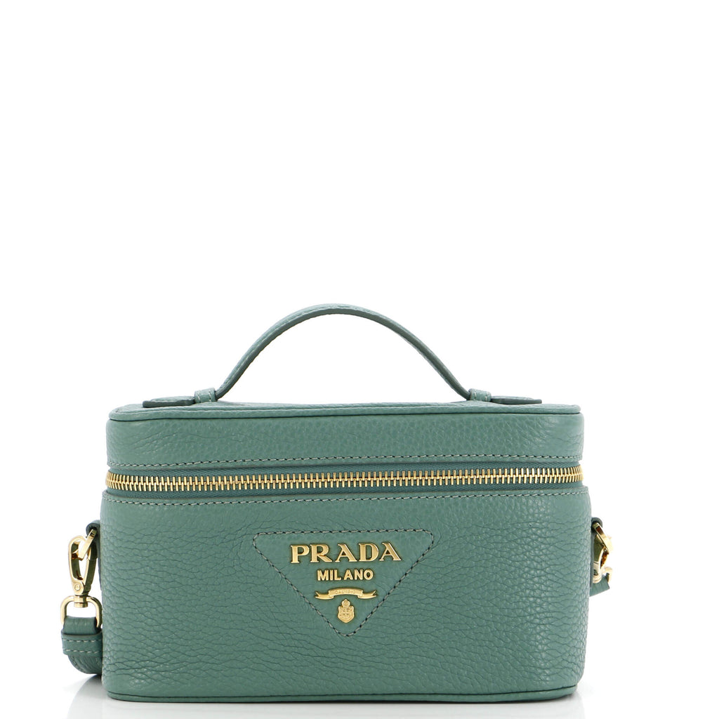 Prada Convertible Top Handle Vanity Shoulder Bag Vitello Daino
