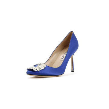 Manolo Blahnik Women's Hangisi Pumps Satin 70