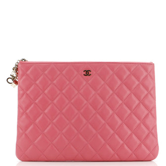 Chanel CC Casino O Case Clutch Quilted Lambskin Medium