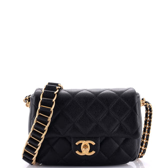 Chanel Chain Soul Flap Bag Quilted Caviar Mini