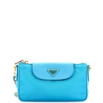 Prada Chain Crossbody Bag Tessuto and Saffiano Leather Small