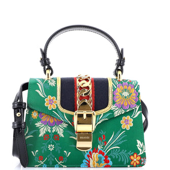 Gucci Sylvie Top Handle Bag Brocade Mini