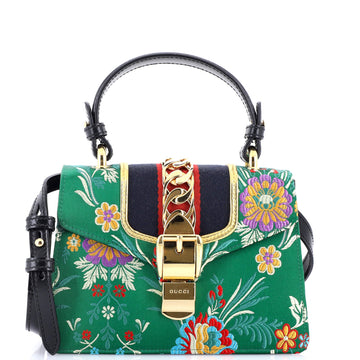 Gucci Sylvie Top Handle Bag Brocade Mini