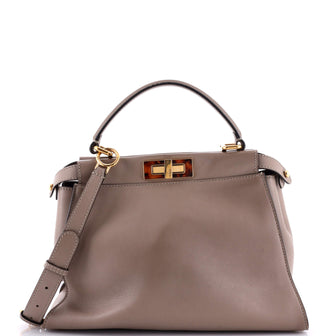 Fendi Peekaboo Bag Leather with Tortoise Detail Regular