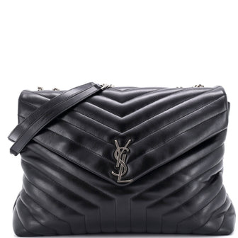 Saint Laurent Loulou Shoulder Bag Matelasse Chevron Leather Large