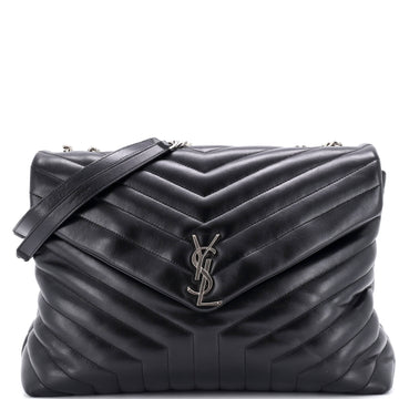 Saint Laurent Loulou Shoulder Bag Matelasse Chevron Leather Large