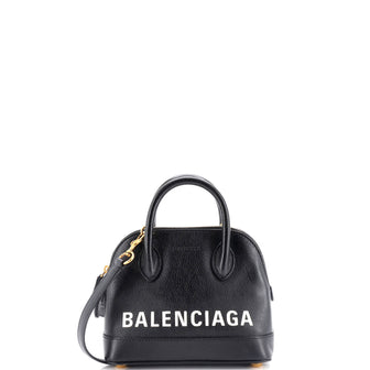 Balenciaga Logo Ville Bag Leather XXS