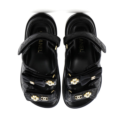Women's Velcro Dad Sandals Quilted Leather