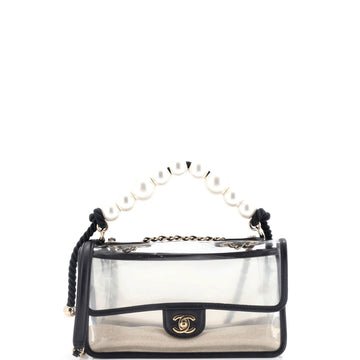 Chanel Sand By The Sea Pearl Flap Bag PVC with Lambskin Medium