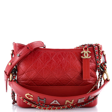 Chanel Gabrielle Hobo with Logo Handle Quilted Aged Calfskin Medium