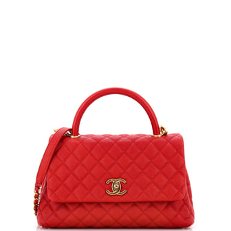 Chanel Coco Top Handle Bag Quilted Caviar Small